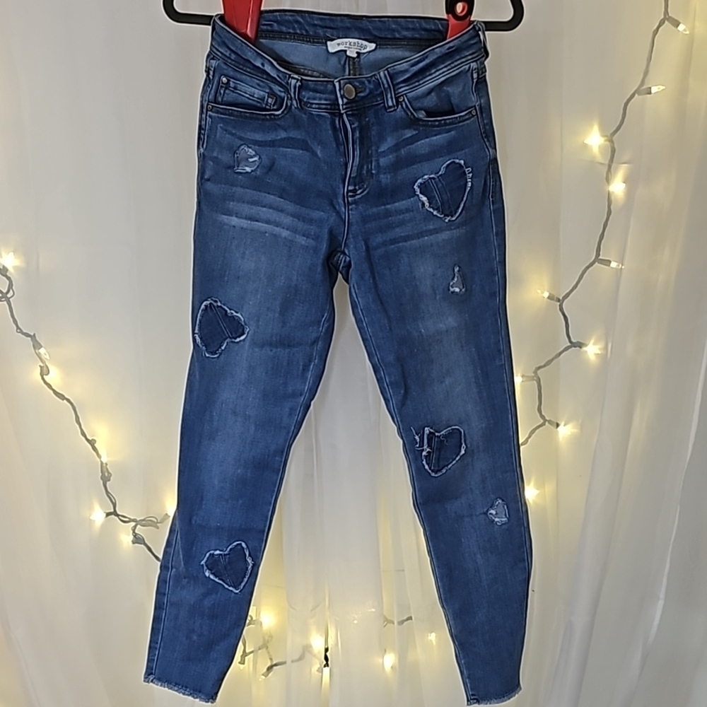 Women's Distressed Blue Jeans